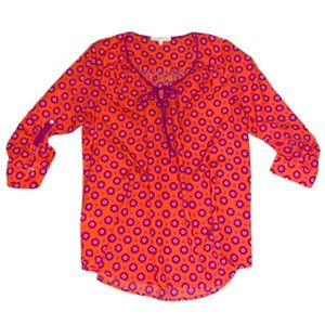 Daniel Rainn red tie neck blouse 1X